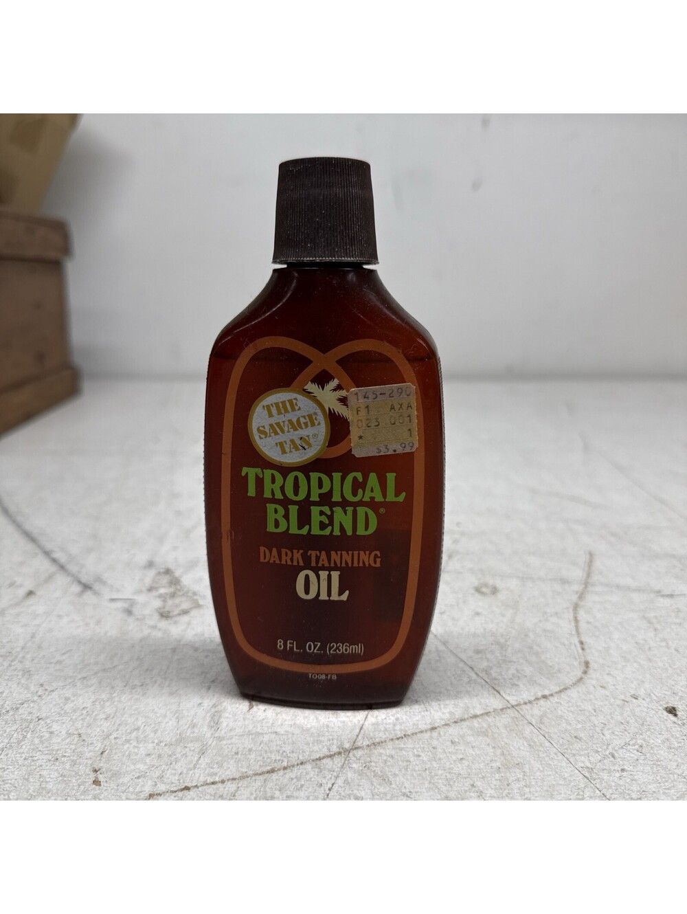 Vintage Tropical Blend Savage Tan Dark Tanning Oil 4 oz Plough 1980s Bottle